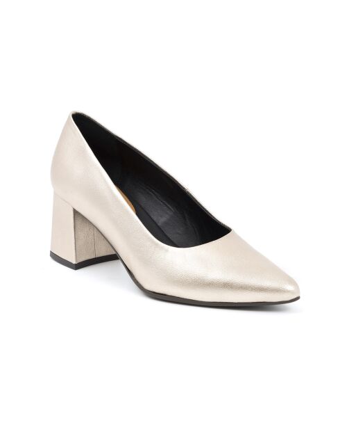 Escarpins Dalilia en cuir dorées - Talon : 5 cm