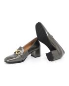 Grijze leren pumps van Chelin - Hak: 5 cm