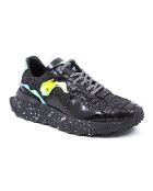 Zwarte leren Glitz sneakers