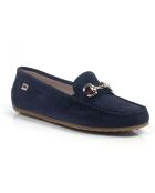 Mokassins Sirak aus blauem Veloursleder