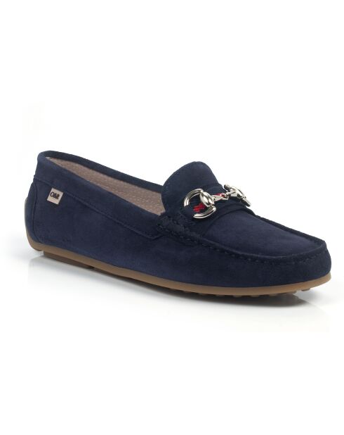 Mokassins Sirak aus blauem Veloursleder