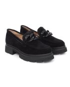 Salamil Mokassins aus schwarzem Veloursleder