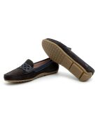 Mokassins Serny aus braun/blauem Veloursleder