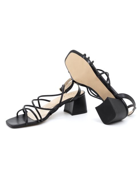 Bonitas sandalias de piel negras - Tacón: 6 cm