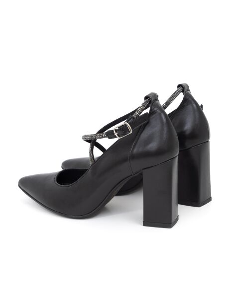 Escarpins Daisy en cuir noirs - Talon : 8 cm