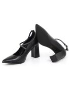 Escarpins Daisy en cuir noirs - Talon : 8 cm