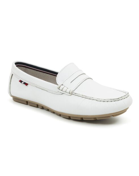 Mokassins Celly aus weißem Leder