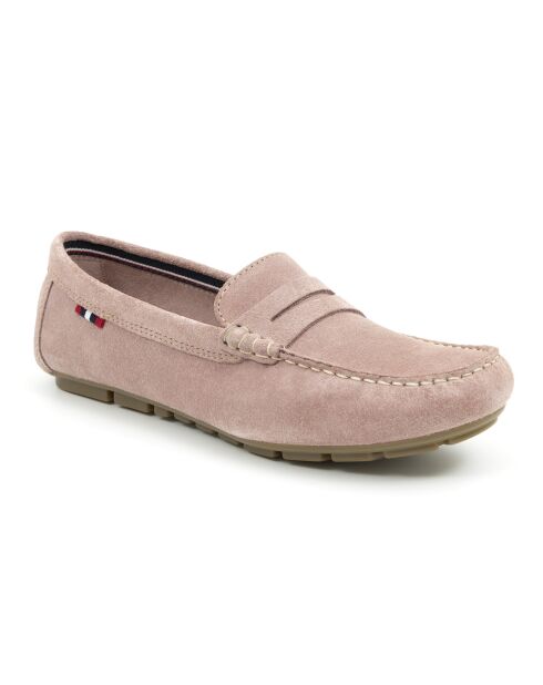 Mokassins Selly aus rosafarbenem Veloursleder