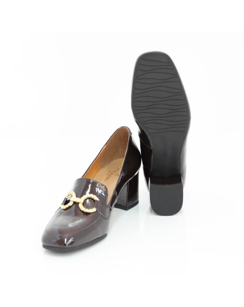 Escarpins Chelin en cuir marron - Talon : 5 cm