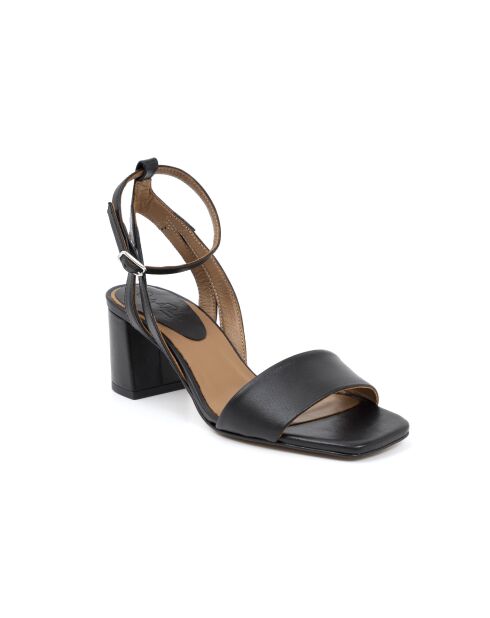 Sandalias de piel negra Marte - Tacón: 6 cm