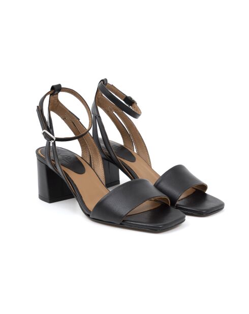 Sandalias de piel negra Marte - Tacón: 6 cm