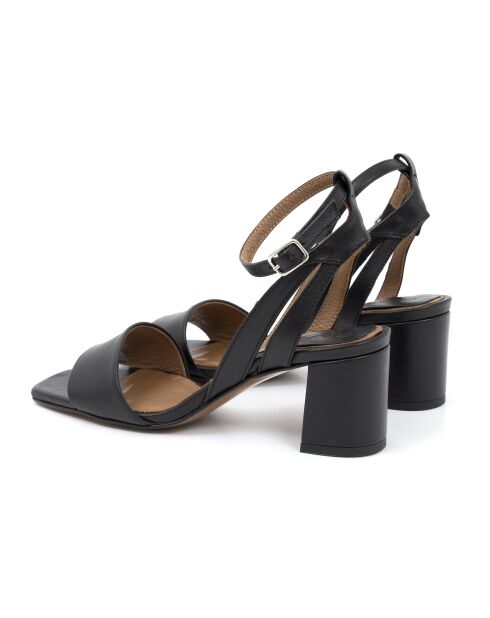 Sandalias de piel negra Marte - Tacón: 6 cm