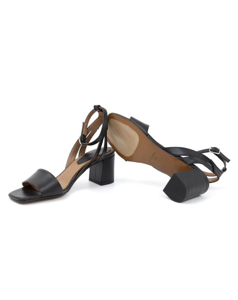Sandalias de piel negra Marte - Tacón: 6 cm