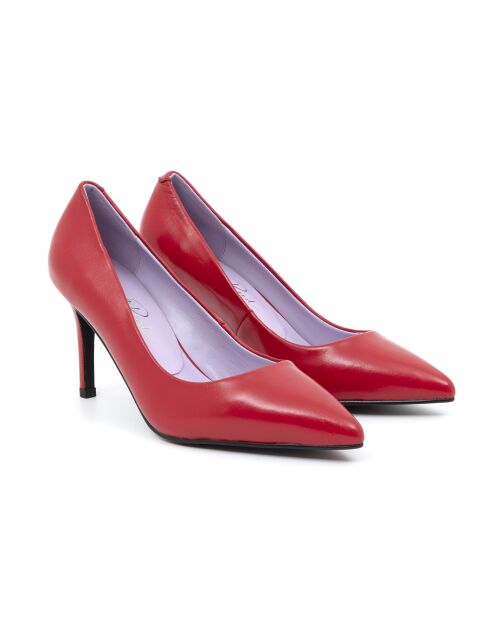 Escarpins Dasy en cuir rouges - Talon : 8 cm