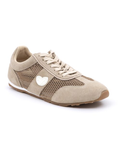 Zapatillas Mora de gamuza beige