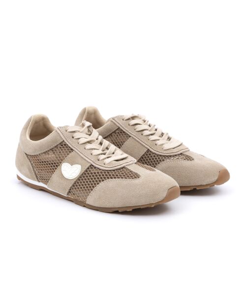 Zapatillas Mora de gamuza beige