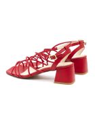 Schöne rote Ledersandalen - Absatz: 6 cm