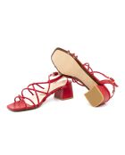 Schöne rote Ledersandalen - Absatz: 6 cm