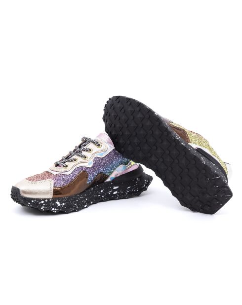 Zapatillas Glitz de piel multicolor