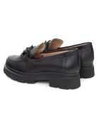 Zwarte leren instappers Flamil