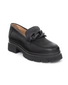 Zwarte leren instappers Flamil