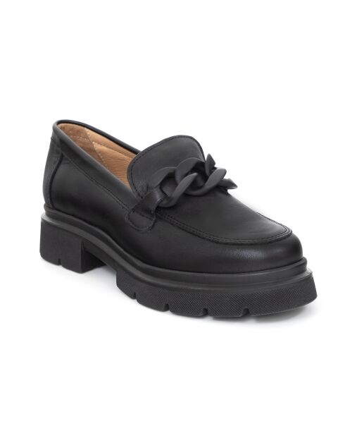 Zwarte leren instappers Flamil