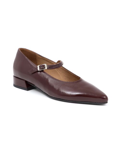 Ballerines Dana habillées en cuir bordeaux