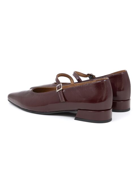 Ballerines Dana habillées en cuir bordeaux