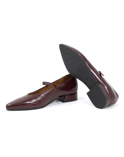Ballerines Dana habillées en cuir bordeaux