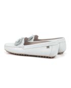 Mokassins Sanca aus weißem Leder
