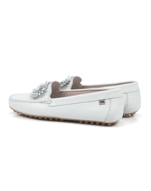 Mokassins Sanca aus weißem Leder