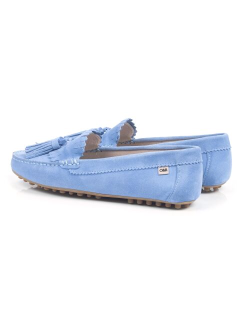 Blaue Mokassins Serap aus Veloursleder