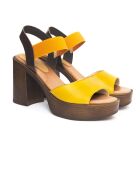 Gelbe Ledersandalen Lizy - Absatz: 9 cm