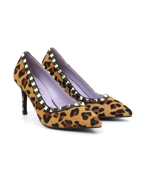 Escarpins Demach en cuir camel - Talon : 6,5 cm