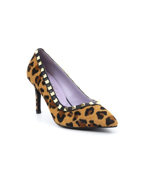 Escarpins Demach en cuir camel - Talon : 6,5 cm