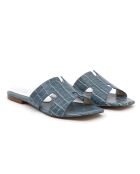 Mules Ibiza in pelle blu