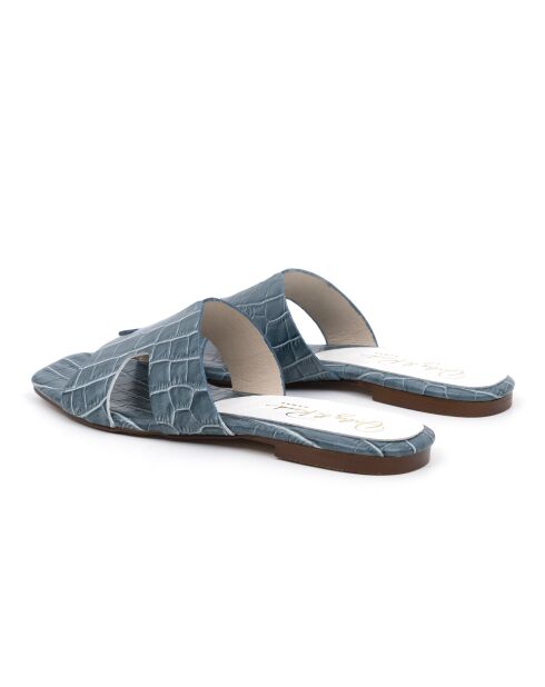 Mules Ibiza in pelle blu