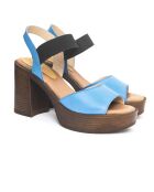 Sandali Lizy de ville in pelle blu - Tacco: 9 cm