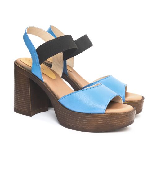 Blaue Ledersandalen Lizy de Ville - Absatz: 9 cm