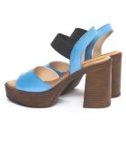Sandali Lizy de ville in pelle blu - Tacco: 9 cm