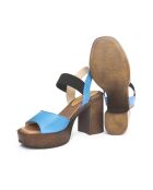 Sandali Lizy de ville in pelle blu - Tacco: 9 cm