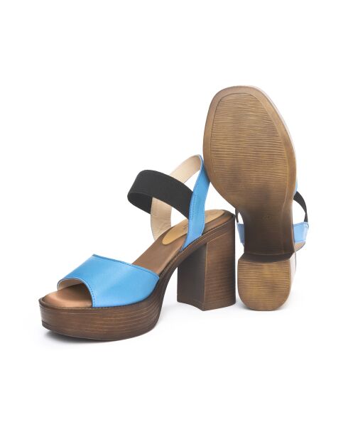 Blaue Ledersandalen Lizy de Ville - Absatz: 9 cm