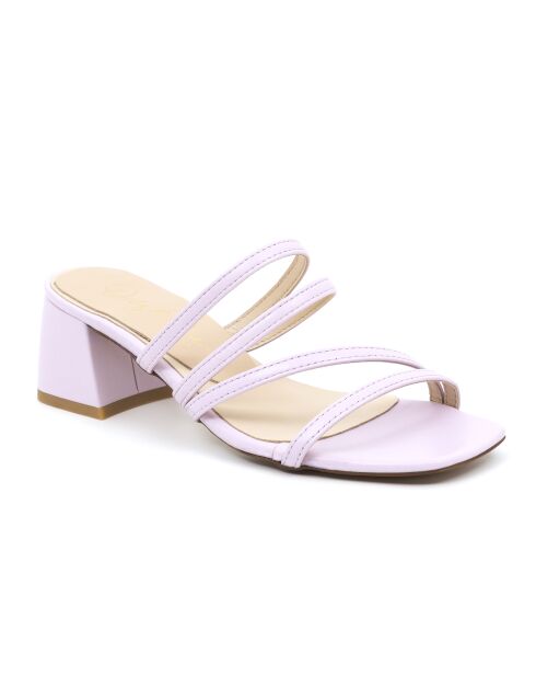 Mules Milo de piel morada - Tacón: 6 cm