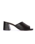 Aclau schwarze Pantoletten aus Veloursleder