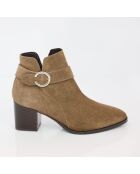 Bruine suède laarzen Carola - Hak: 5 cm