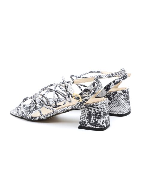 Leuke witte leren sandalen - Hak: 6 cm