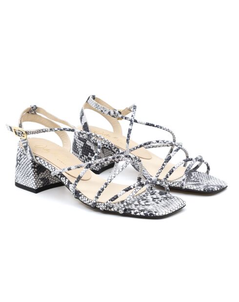 Leuke witte leren sandalen - Hak: 6 cm