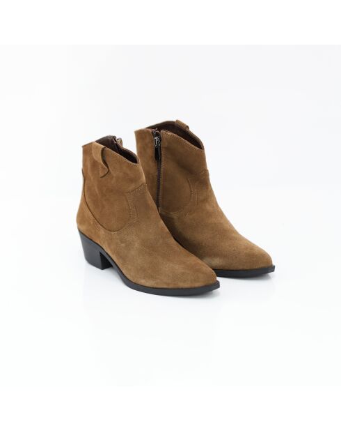 Botas Solima de gamuza camel - Tacón: 5 cm