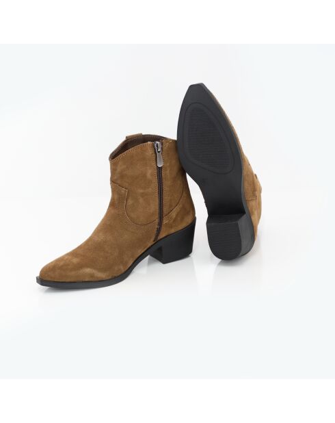 Botas Solima de gamuza camel - Tacón: 5 cm