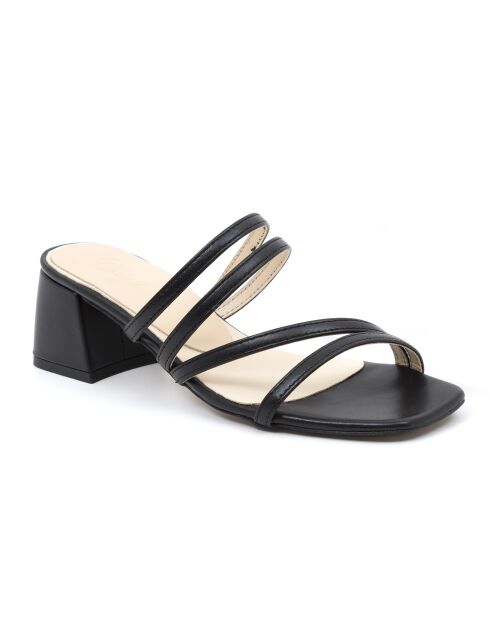 Mules Milo de piel negra - Tacón: 6 cm